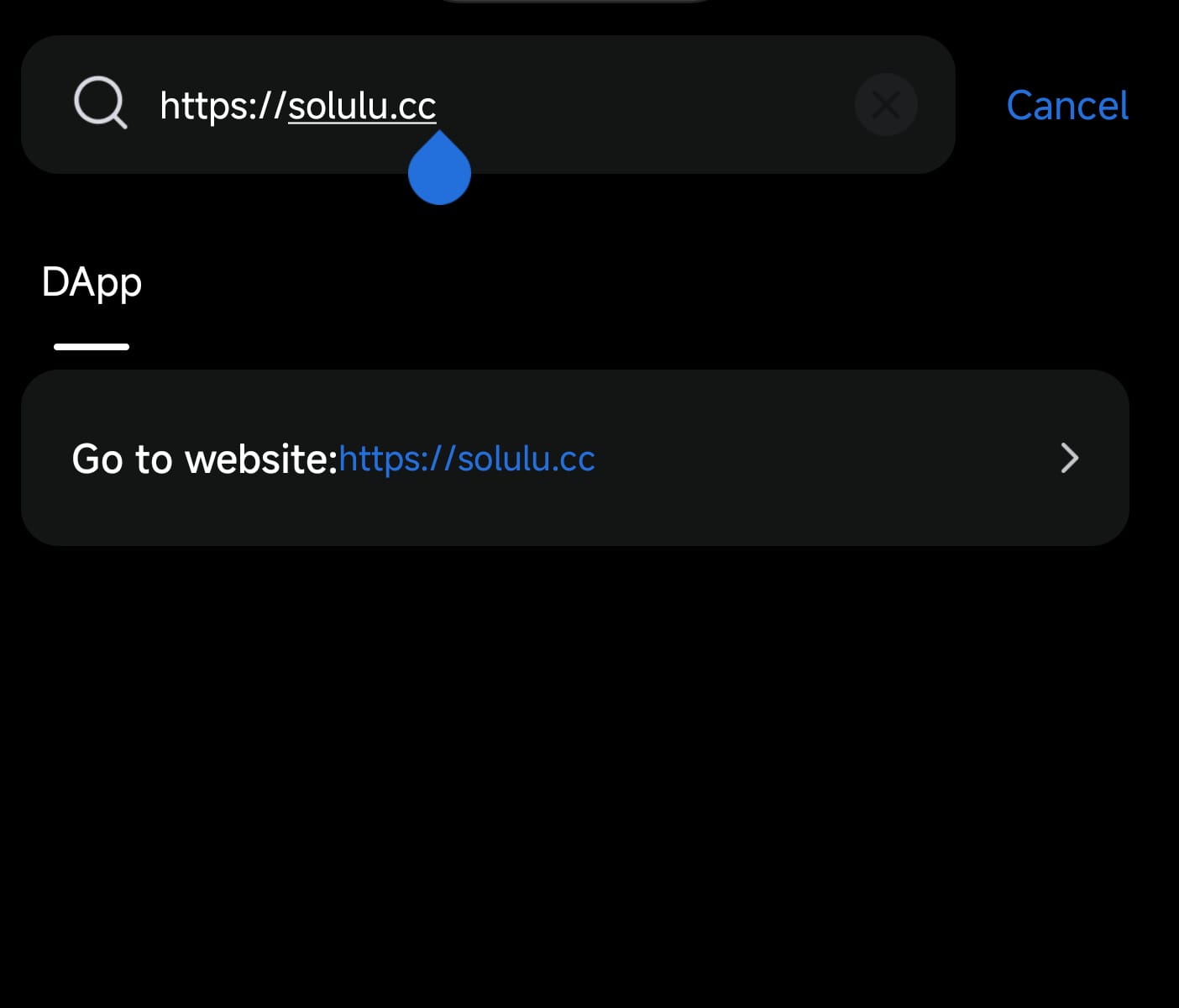 Recherche de solulu.cc dans TokenPocket